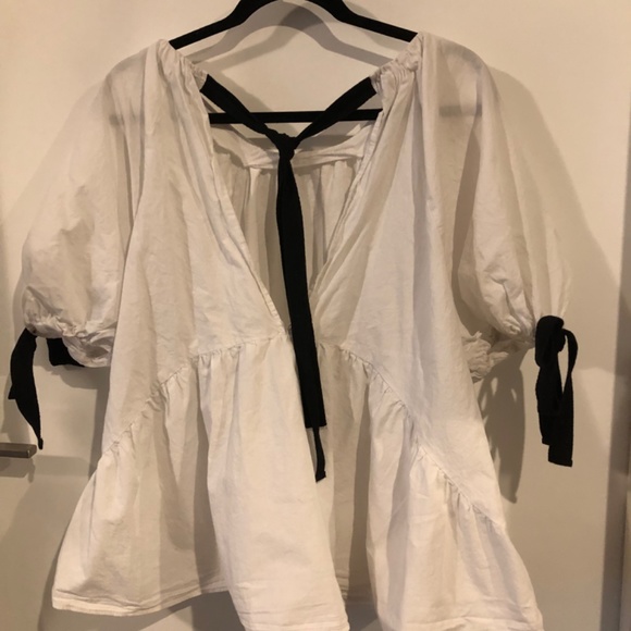 Zara, white cotton open back summer top - Picture 4 of 4